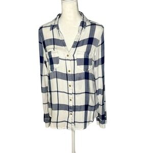 Tinsel Stitch Fix Viscose Plaid Flannel Button Down Size Small